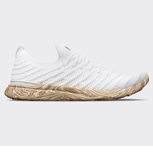 APL TECHLOOM WAVE SNEAKERS in White Almond Marble WOMEN’S Size 9 Neutral